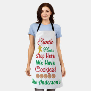 Frohe Weihnachten Santa Bitte hier anhalten Wir ha Schürze