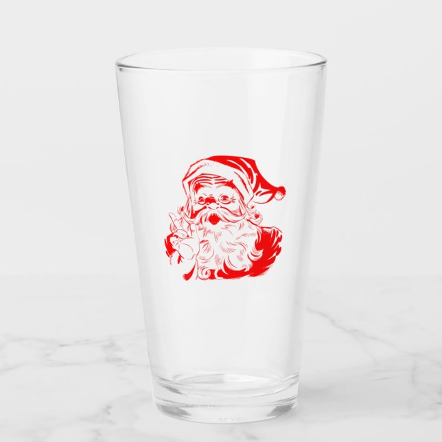Frohe Weihnachten - Santa Clau Glastumoren Glas (Vorderseite)