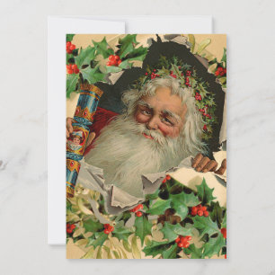 Frohe Weihnachten Santa Claus Antik klassisch Einladung