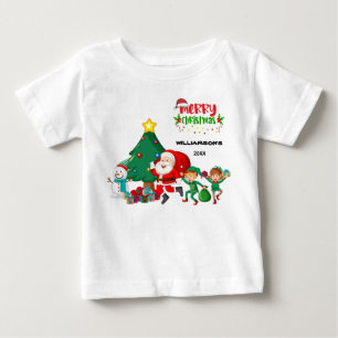 Frohe Weihnachten Santa Claus Say Personalisiert Baby T-shirt
