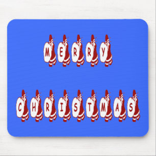 Frohe Weihnachten Santa Claus Schrift Mousepad