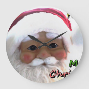Frohe Weihnachten Santa Clause Große Wanduhr