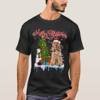 Frohe Weihnachten Santa Cocker Spaniel Light Xmas