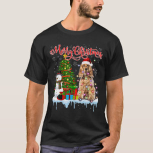Frohe Weihnachten Santa Cocker Spaniel Light Xmas T-Shirt