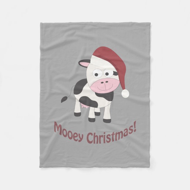 Frohe Weihnachten! Santa Cow Fleecedecke (Vorderseite)