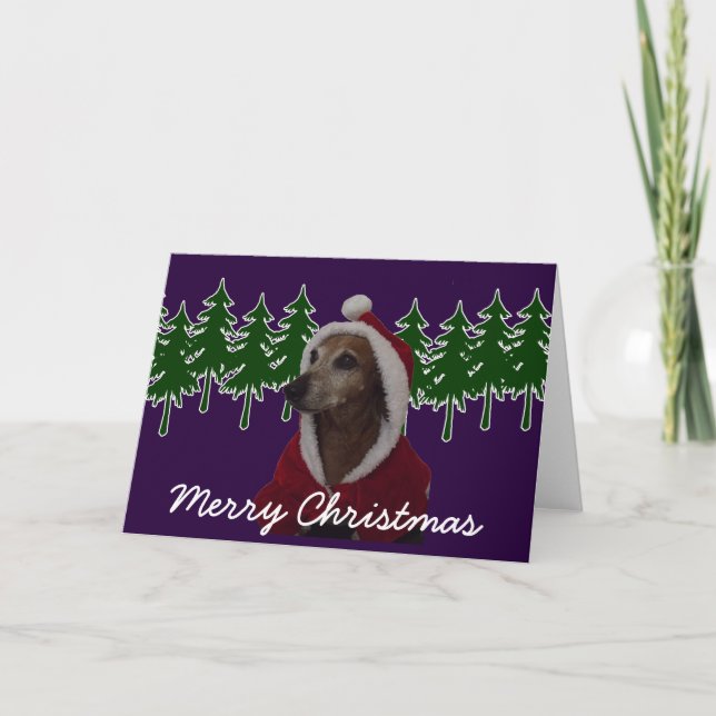 Frohe Weihnachten Santa Dachsund (Vorderseite)