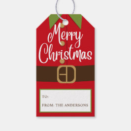 Frohe Weihnachten Santa Elf Anzug Personalisierter Geschenkanhänger