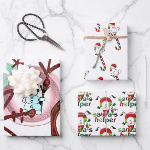 Frohe Weihnachten Santa Geschenkpapier Bogen Set