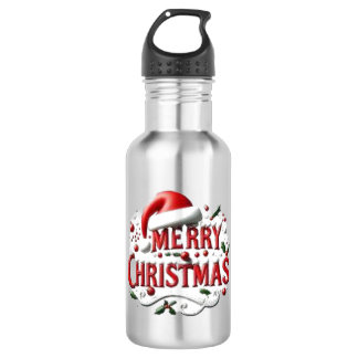 Frohe Weihnachten Santa Hut Edelstahlflasche