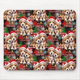 Frohe Weihnachten Santa Hut Hund Welpe Design - Sc Mousepad