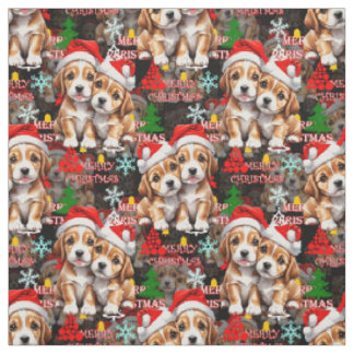 Frohe Weihnachten Santa Hut Hund Welpe Design - Sc Stoff