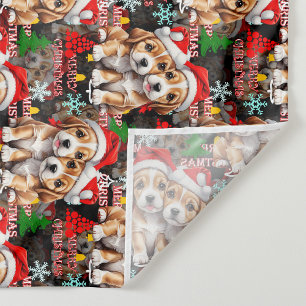 Frohe Weihnachten Santa Hut Hund Welpe Design - Sc Stoff