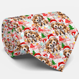 Frohe Weihnachten Santa Hut Hund Welpe Design - We Krawatte
