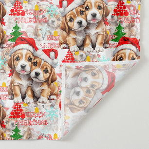 Frohe Weihnachten Santa Hut Hund Welpe Design - We Wandteppich