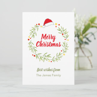 Frohe Weihnachten Santa-Hut-Kranz