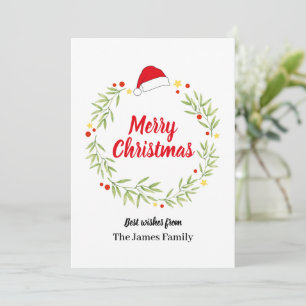 Frohe Weihnachten Santa-Hut-Kranz