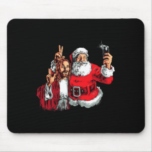 Frohe Weihnachten Santa Jesus Selfie Fun Xmas Paja Mousepad