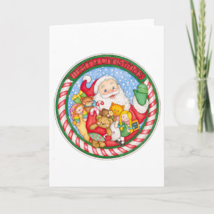 Frohe Weihnachten Santa Kreis Karte