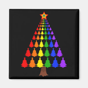 Frohe Weihnachten Santa Mensch LGBT Gay Pride Flag Magnet