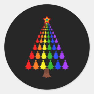 Frohe Weihnachten Santa Mensch LGBT Gay Pride Flag Runder Aufkleber