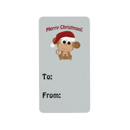 Frohe Weihnachten! Santa Monkey Adressaufkleber