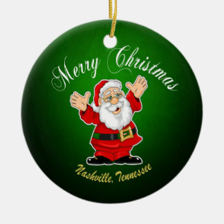 Frohe Weihnachten Santa Nashville Ornament