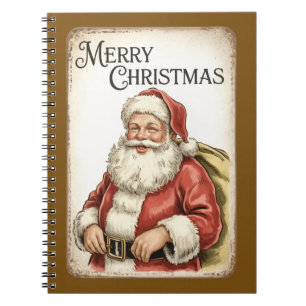 Frohe Weihnachten Santa Notizbuch Notizblock