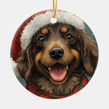 Frohe Weihnachten Santa Pfoten Hund Ornament