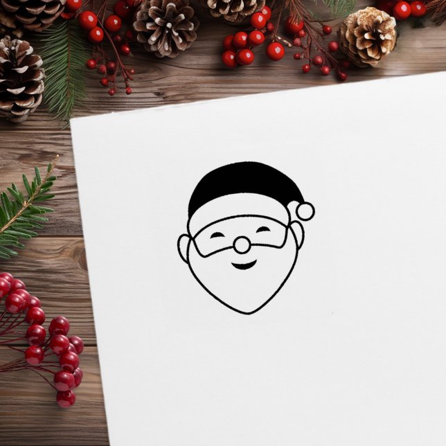 Frohe Weihnachten Santa Portrait 1x1 Gummistempel (Von Creator hochgeladen)
