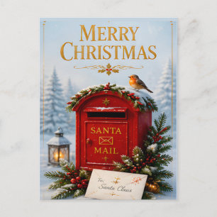 Frohe Weihnachten Santa Post Winterurlaub Postkarte