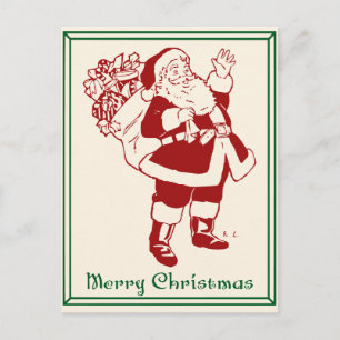 Frohe Weihnachten Santa Postkarte