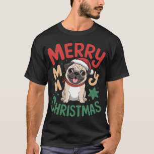 Frohe Weihnachten Santa Pug Frohe Weihnachten Sant T-Shirt