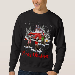 Frohe Weihnachten Santa Reindeer Irish Wolfhound W Sweatshirt