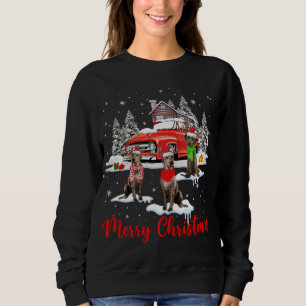 Frohe Weihnachten Santa Reindeer Irish Wolfhound W Sweatshirt