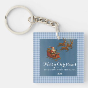 Frohe Weihnachten Santa Rentier Schlüsselanhänger