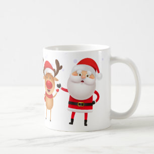 Frohe Weihnachten Santa Rudolph Schneemann Elf Ges Kaffeetasse