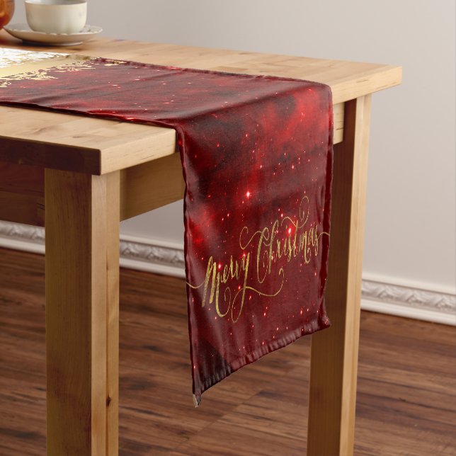 Frohe Weihnachten Santa Sled Kurzer Tischläufer (Beispiel)