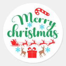 Frohe Weihnachten: Santa & Sleigh & Rentier