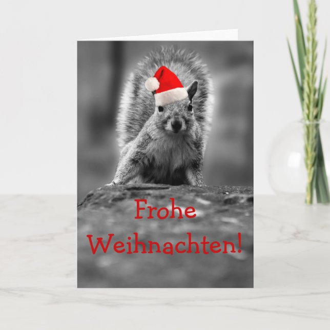 Frohe Weihnachten Santa Squirrel (Vorderseite)