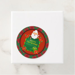 Frohe Weihnachten Santa Tartan Kariert Geschenkanhänger