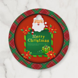 Frohe Weihnachten Santa Tartan Kariert Geschenkanhänger