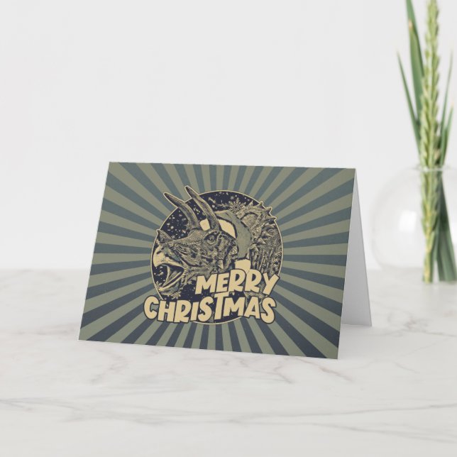 Frohe Weihnachten Santa Triceratops Dinosaurier (Vorderseite)
