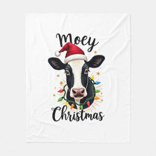 Frohe Weihnachten Santa Weihnachtsbeleuchtung Kuh Fleecedecke