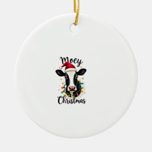 Frohe Weihnachten Santa Weihnachtsbeleuchtung Kuh Keramik Ornament