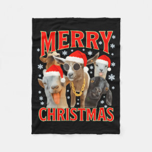 Frohe Weihnachten Santa Ziege Lustige Xmas Ziegen Fleecedecke