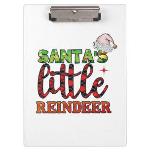 Frohe Weihnachten Santas Little Reindeer Klemmbrett