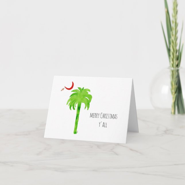 Frohe Weihnachten SC Palmetto Tree Dankeskarte (Vorderseite)