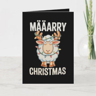 Frohe Weihnachten Schaf Rentiere Geweihe Xmas Lich Karte