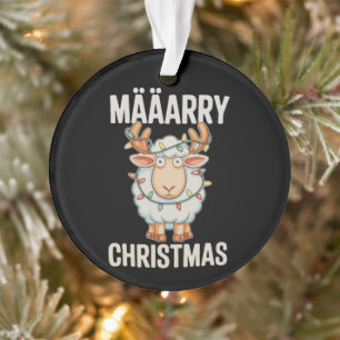 Frohe Weihnachten Schaf Rentiere Geweihe Xmas Lich Ornament