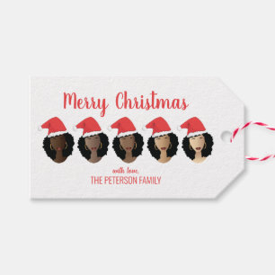 Frohe Weihnachten, Schatten von Melanin, schwarze  Geschenkanhänger